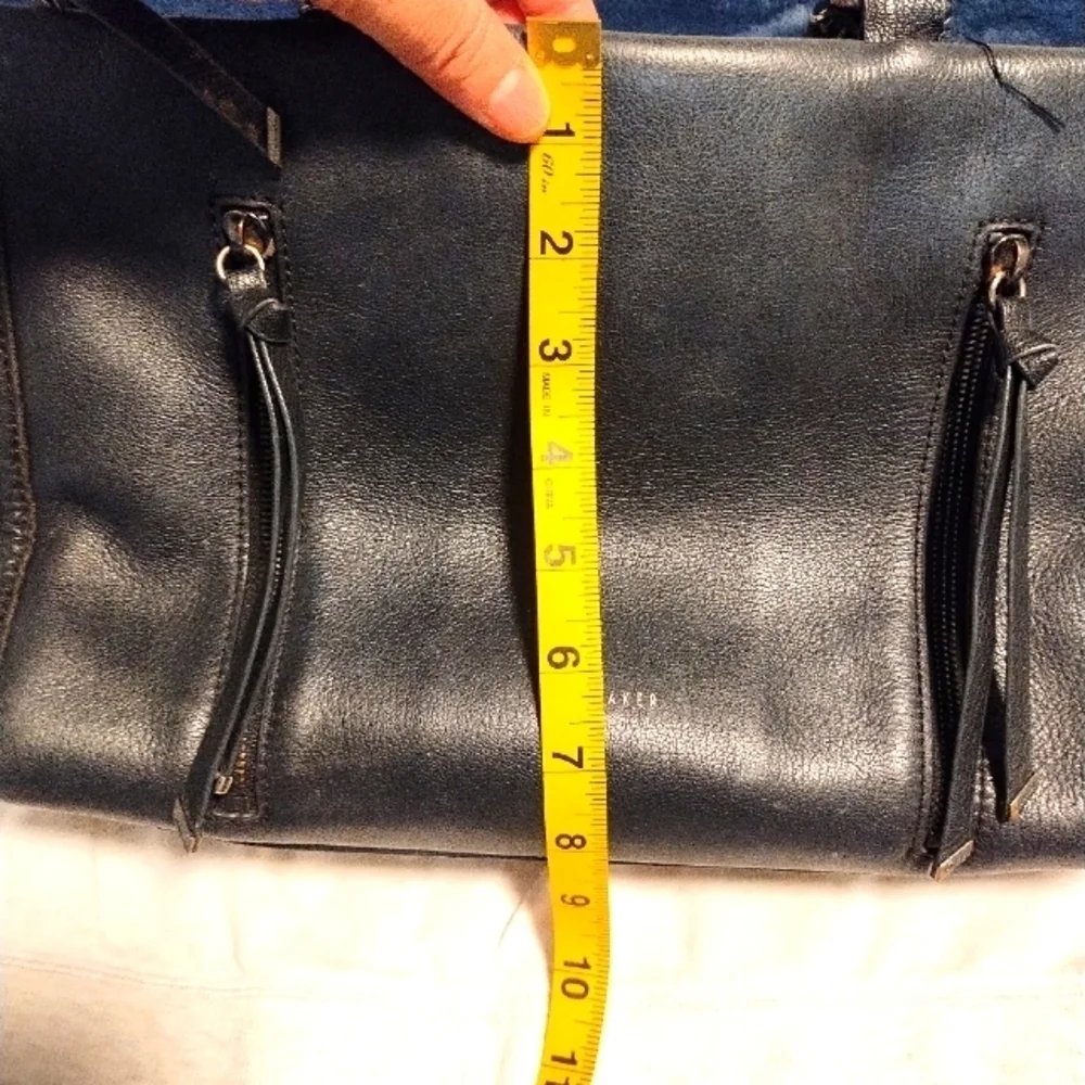 Ted Baker Hanaee Double Zipper  Black Leather Handbag